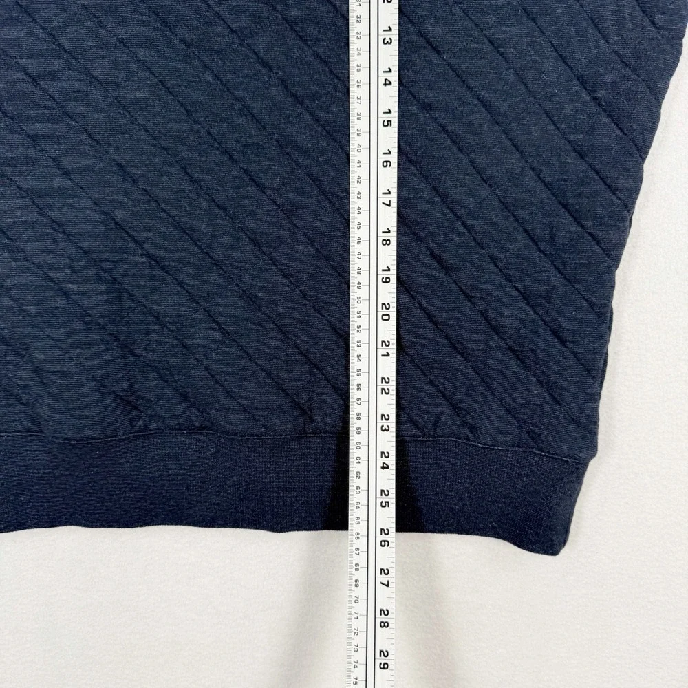 Faherty Epic Quilted Fleece Pullover Size S Mens Navy Melange NEW